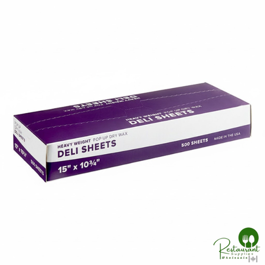 15" x 10 3/4" Heavy Weight Interfolded Deli Wrap Wax Paper By Prime - 6,000/Case