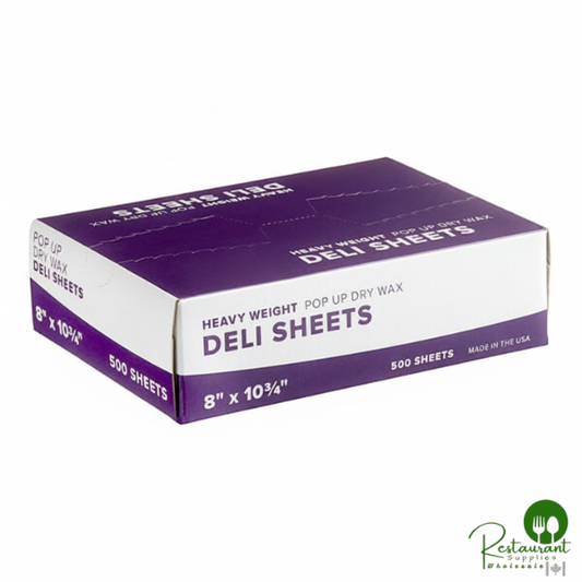 8" x 10 3/4" Heavy Weight Interfolded Deli Wrap Wax Paper By Prime - 6,000/Case
