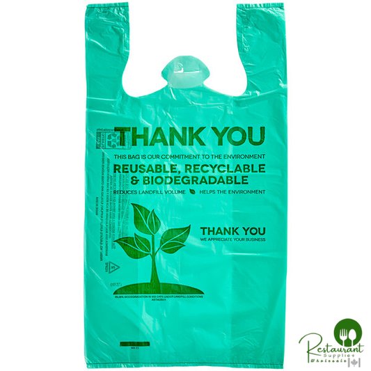 1/6 Standard Size Biodegradable Standard-Duty Plastic T-Shirt Bag By Prime - 500/Case