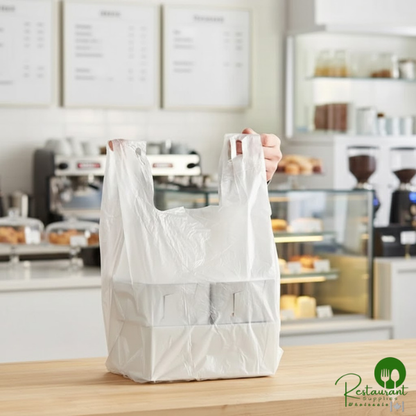 Customizable 1/6 Standard Size Clear Unprinted Standard-Duty Plastic T-Shirt Bag By Prime - 1,000/Case