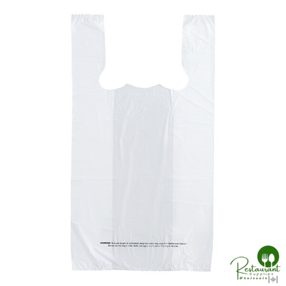 Customizable 1/6 Standard Size White Unprinted Standard-Duty Plastic T-Shirt Bag By Prime - 1,000/Case