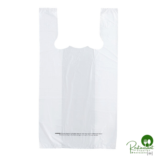 Customizable 1/6 Standard Size White Unprinted Standard-Duty Plastic T-Shirt Bag By Prime - 1,000/Case