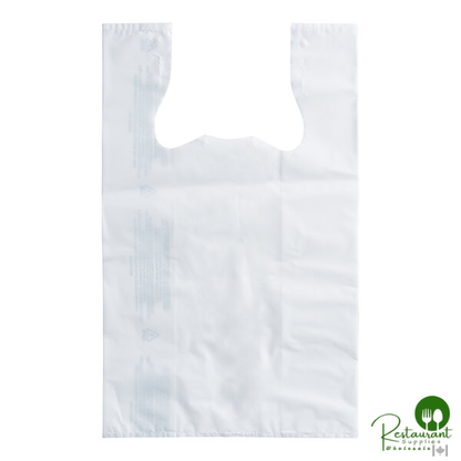 Customizable 1/6 Standard Size 2.25 Mil White Unprinted Reusable Extra Heavy-Duty Plastic T-Shirt Bag By Prime - 250/Case