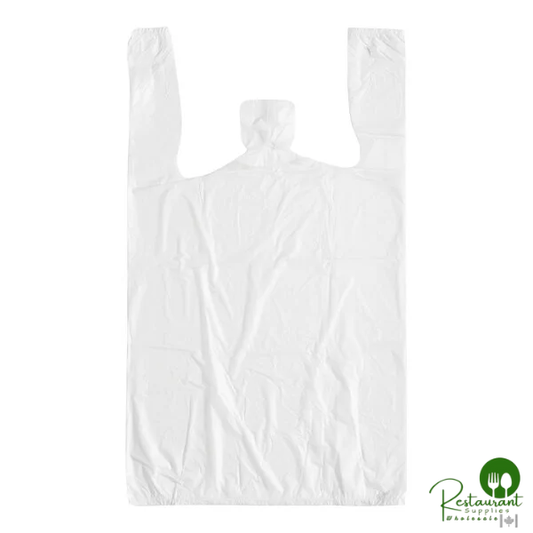 1/8 Small Size White Unprinted Standard-Duty T-Shirt Bag By Prime - 1,000/Case