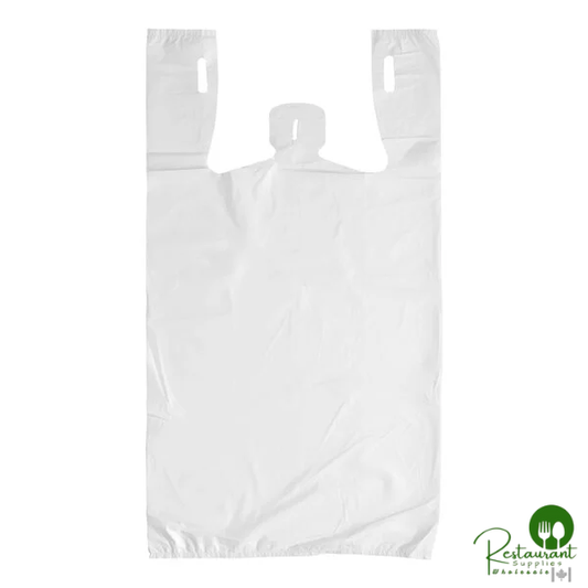 Customizable 1/6 Standard Size White Unprinted Medium-Duty Plastic T-Shirt Bag By Prime - 1,000/Case