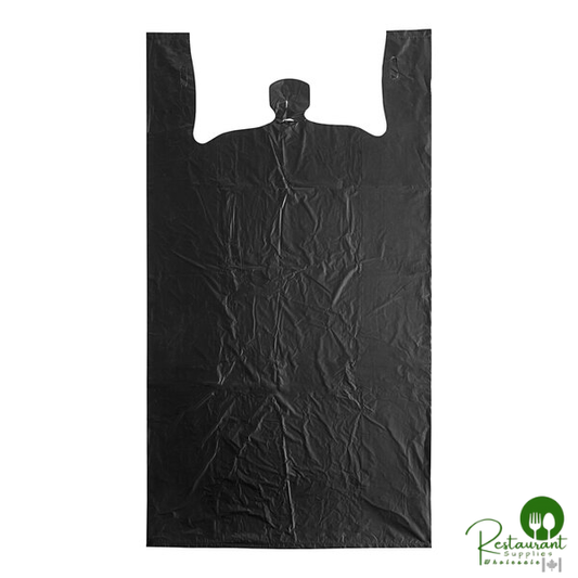 Extra Large Size Black Heavy-Duty Unprinted Plastic T-Shirt Bag By Prime- 200/Case
