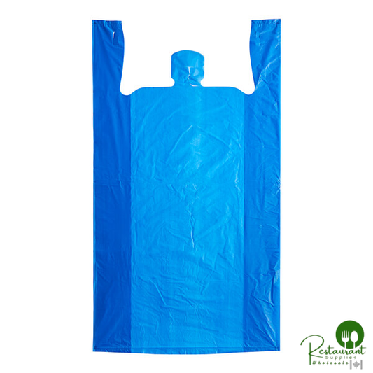 Extra Large Size Blue Heavy-Duty Unprinted Plastic T-Shirt Bag By Prime - 400/Case