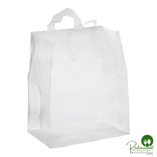 12" x 7" x 14" 2.8 Mil White Medium-Duty Polypropylene Soft Loop Handled Bag By Prime - 200/Case