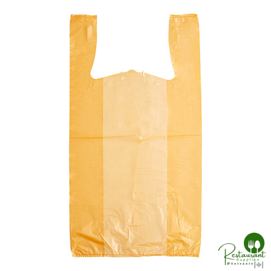 Customizable 1/6 Standard Size Orange Unprinted Standard-Duty Plastic T-Shirt Bag By Prime - 1,000/Case