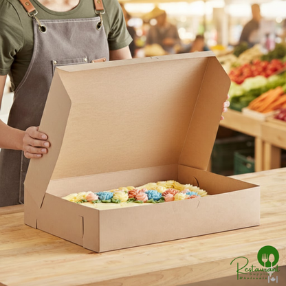 Champion 19" x 14" x 4" Kraft Half Sheet Cake / Bakery Box - 50/Case