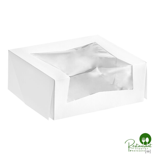 Champion 9" x 7" x 3 1/2" White Automatic Window Donut / Bakery Box - 200/Case
