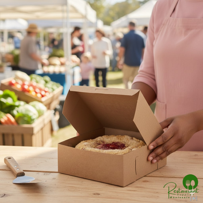 Champion 8" x 8" x 3" Kraft Pie / Bakery Box - 250/Case