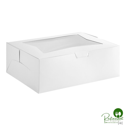 Champion 19" x 14" x 6 1/2" White Half Sheet Window Cake / Bakery Box - 50/Case