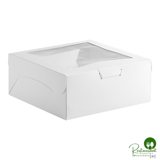 Champion 12" x 12" x 5" White Window Cake / Bakery Box - 100/Case