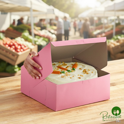 Champion 12" x 12" x 5" Pink Cake / Bakery Box - 100/Case