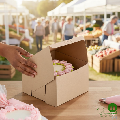 Champion 9" x 9" x 4" Kraft Cake / Bakery Box - 200/Case