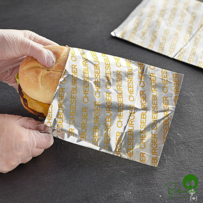 6" x 1 1/8" x 6 1/2" Large Cheeseburger Bag By Prime - 1,000/Case