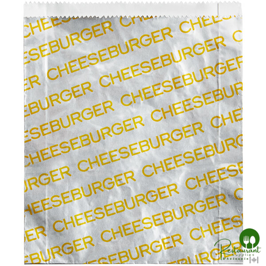 6" x 1 1/8" x 6 1/2" Large Cheeseburger Bag By Prime - 1,000/Case