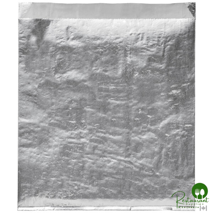 6" x 1 1/8" x 6 1/2" Large Foil Hamburger / Sandwich Bag By Prime - 1,000/Case