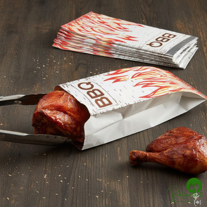 4" x 2 1/2" x 10 5/8" Pint Size Insulated Foil BBQ Bag By Prime - 1,000/Case