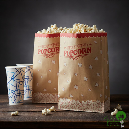 7 1/2" x 3 1/2" x 12" 170 oz. Kraft Popcorn Bag By Prime - 500/Case