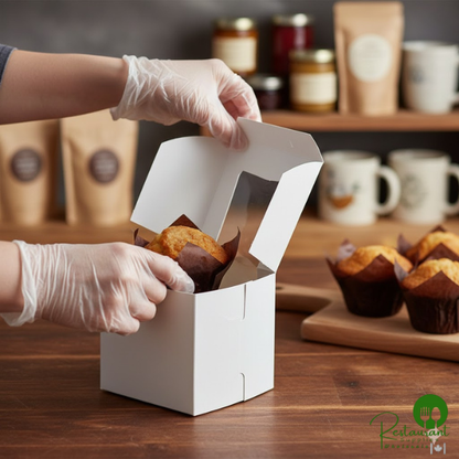 4" x 4" x 4" White Window Cupcake / Bakery Box By Prime - 200/Case