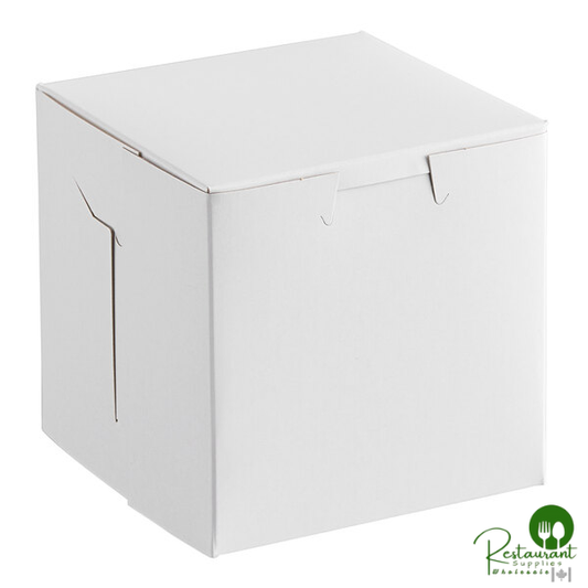 4 1/2" x 4 1/2" x 4 1/2" White Customizable Cupcake / Bakery Box By Prime - 200/Case