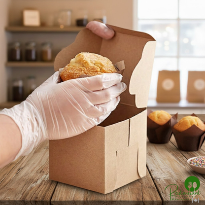 4" x 4" x 4" Kraft Cupcake / Bakery Box By Prime - 100/Bundle