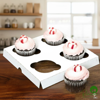 Reversible Cupcake Insert for 8" x 8" Box - Standard - Holds 4 Cupcakes By Prime - 200/Case