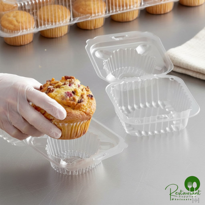 1-Compartment Clear PET Plastic Cupcake / Muffin Container By Prime - 400/Case