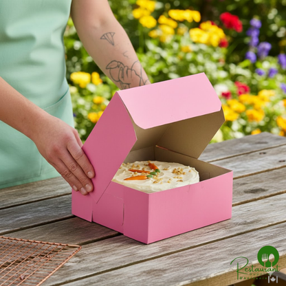 Champion 9" x 9" x 4" Pink Cake / Bakery Box - 200/Case