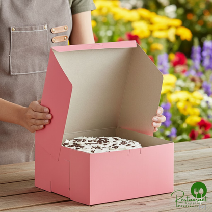 Champion 10" x 10" x 5" Pink Cake / Bakery Box - 100/Case
