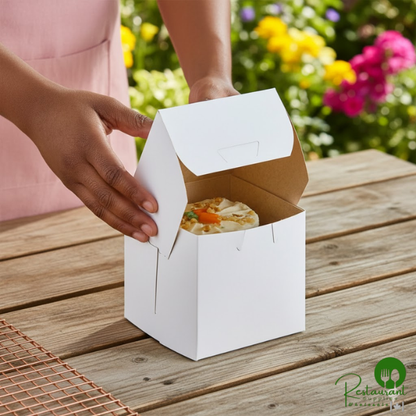 Champion 4 1/2" x 4 1/2" x 4 1/2" White Cake / Bakery Box - 200/Case