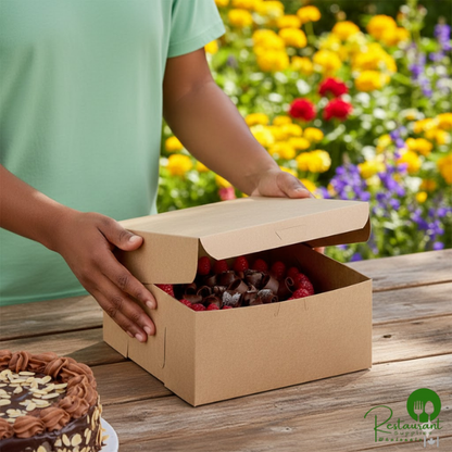 Champion 8" x 8" x 5" Kraft Cake / Bakery Box - 100/Case