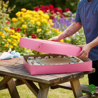 Champion 26" x 18 1/2" x 4" Pink Full Sheet Cake / Bakery Box - 50/Case