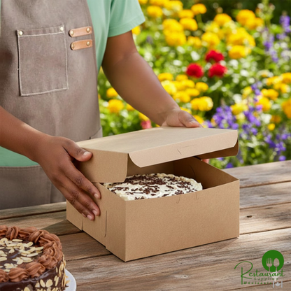 Champion 10" x 10" x 5 1/2" Kraft Cake / Bakery Box - 100/Case