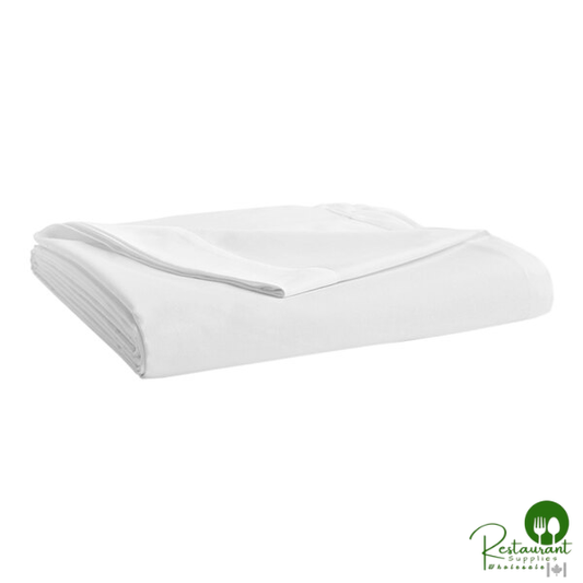 Garnier-Thiebaut Cambridge White Percale Weave Cotton / Polyester Flat Sheet