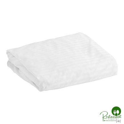 Garnier-Thiebaut Cambridge T-250 White Percale Weave Cotton / Polyester Fitted Sheet