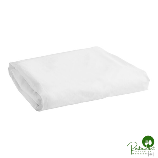 Garnier-Thiebaut Danville T-180 White Percale Weave Cotton / Polyester Fitted Sheet