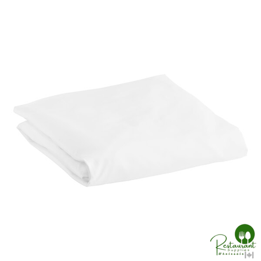 Garnier-Thiebaut Georgetown T-300 White Sateen Weave Cotton / Polyester Fitted Sheet