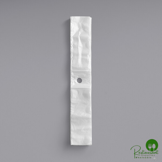 3 1/2" x 10" Unprinted Plastic Deli / Silverware Saddle Bag with Flip Top By Prime - 2,000/Case