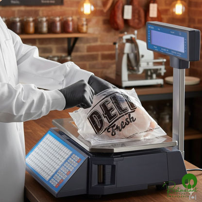 Deli Saddle Bag Stand with 10" x 8" Printed "Deli Fresh" HDPE Plastic Deli Bags - Slide Seal Top By Prime