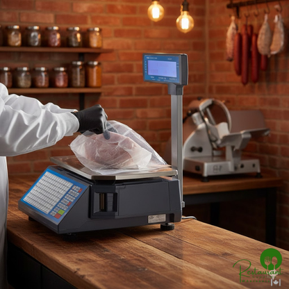 Deli Saddle bag stand with Plain 10 1/2" x 8" Deli Bags - Seal Top By Prime