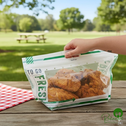 Inno-Pak To Go Fresh 12 Piece Large Fried Chicken / Hot Food Bag - 250/Case