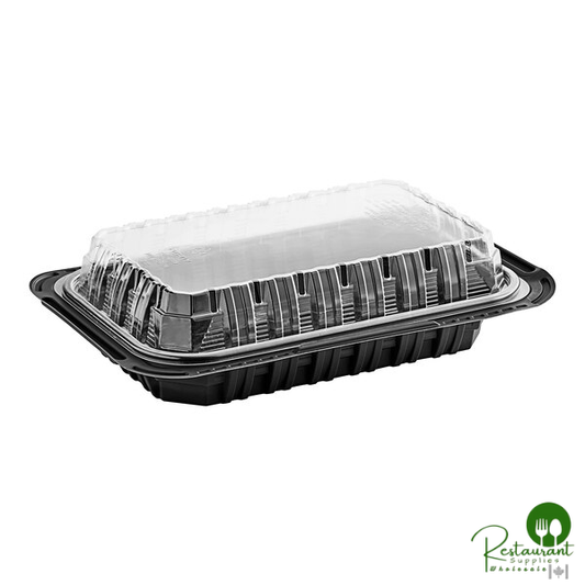 Pactiv MealMaster 13 5/16" x 8 3/8" x 4" Medium Black Chicken Barn - 105/Case