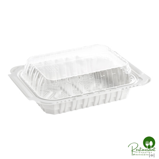 Pactiv MealMaster 14" x 10 1/2" x 4" Large White Chicken Barn - 50/Case