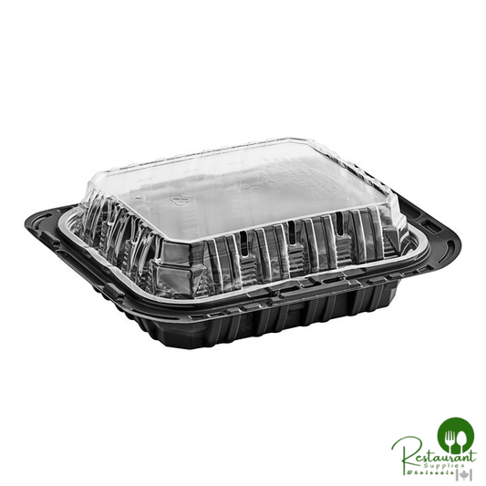 Pactiv MealMaster 9 1/2" x 8" x 3" Small Black Chicken Barn - 100/Case