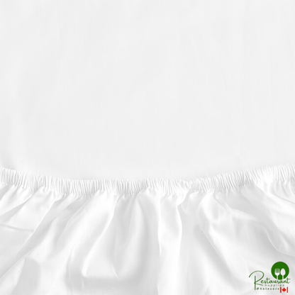 Garnier-Thiebaut Nice T-300 White Sateen Weave 100% ELS Cotton Fitted Sheet