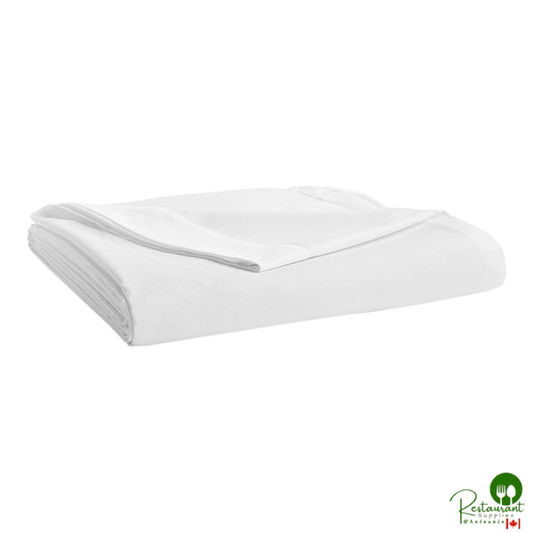 Garnier-Thiebaut Paris T-400 White Sateen Weave 100% ELS Cotton Flat Sheet