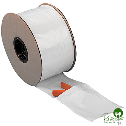 9" x 12 1/2" 2 Mil White / Clear Polyethylene Auto Style Pre-Opened Bag on a Roll By Prime - 1,000/Roll